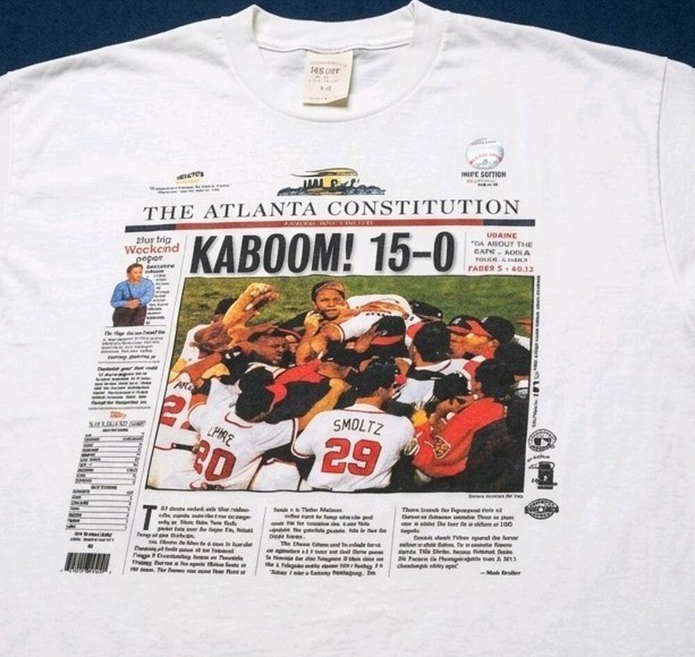 1996 Atlanta Braves NLCS Champions Tee NWT Smoltz Lemke Single Stitch